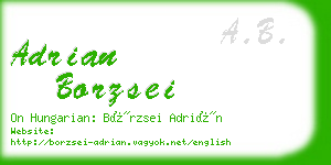 adrian borzsei business card
